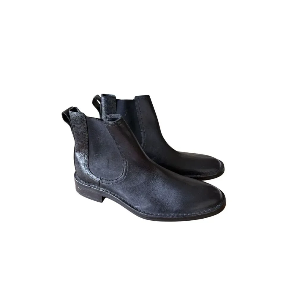 Cole Haan x Nike Air Mens Black Pebbled Leather Chelsea Boots Size 9.5